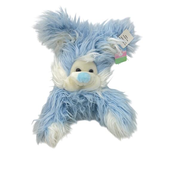 Vintage New with Tags Blue 25" Shaggy Easter Bunny Rabbit Spring Slinky Plush
